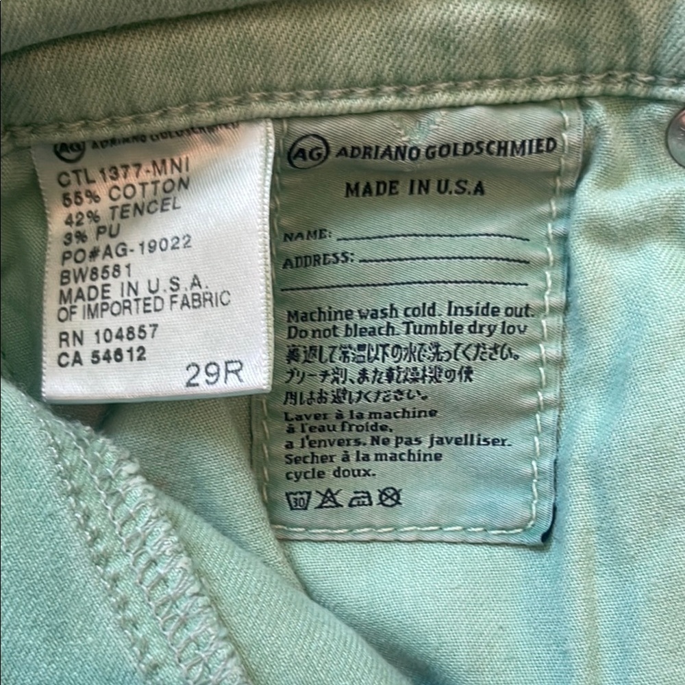 Adriano Goldschmied (AG) "The Stevie Ankle" Slim Straight Leg Pants 29R - Picture 11 of 11